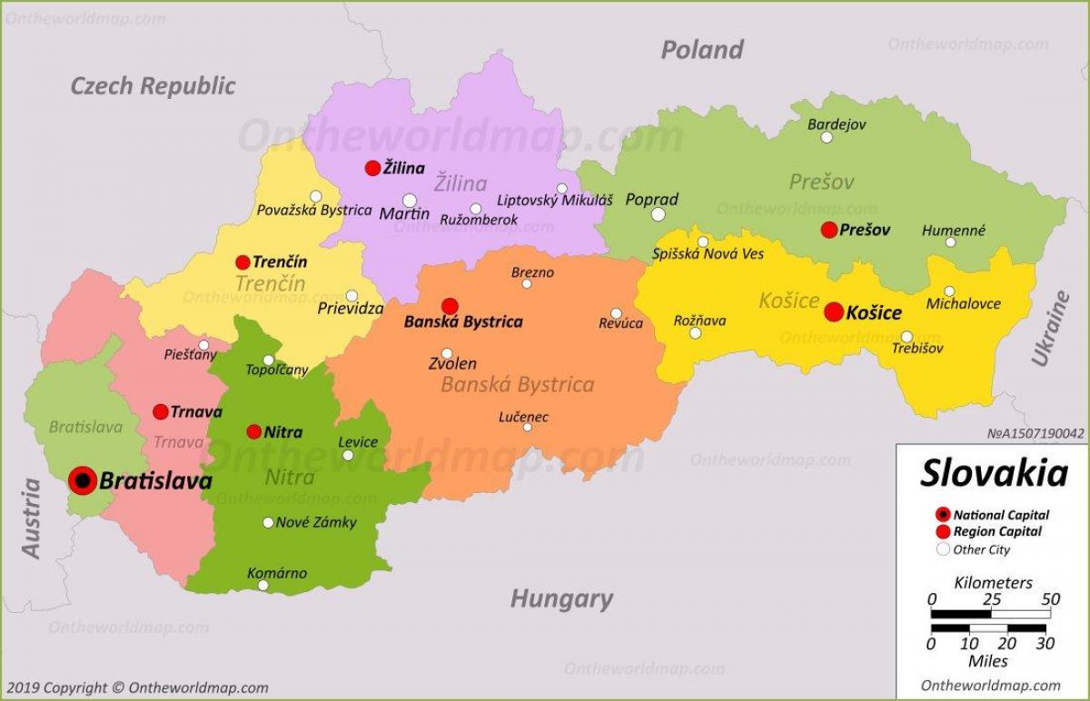 スロバキア首都地図
